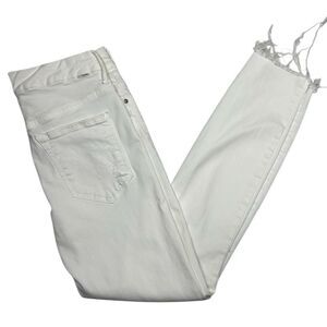 Mother Denim High Waisted Looker Ankle Fray Skinny Jeans in Little Miss Lacey 28